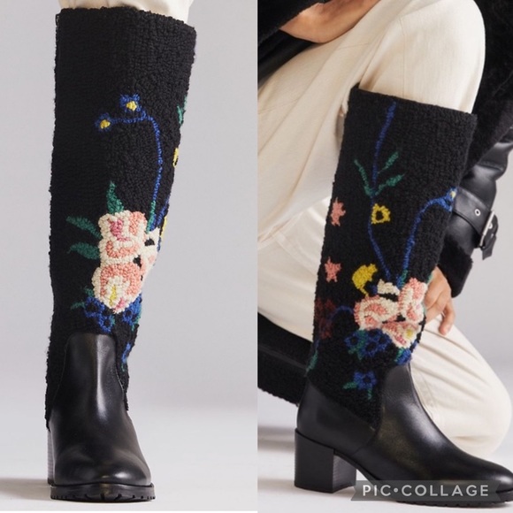 Anthropologie Shoes - ✨HP✨Anthro Floral Wool & Leather Emily Isabella Boots